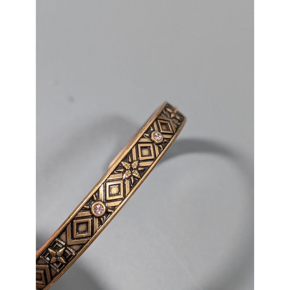 Alex and Ani Healing Love Gold Tone Crystal Cuff Bracelet 6.5 inch - Picture 8 of 8